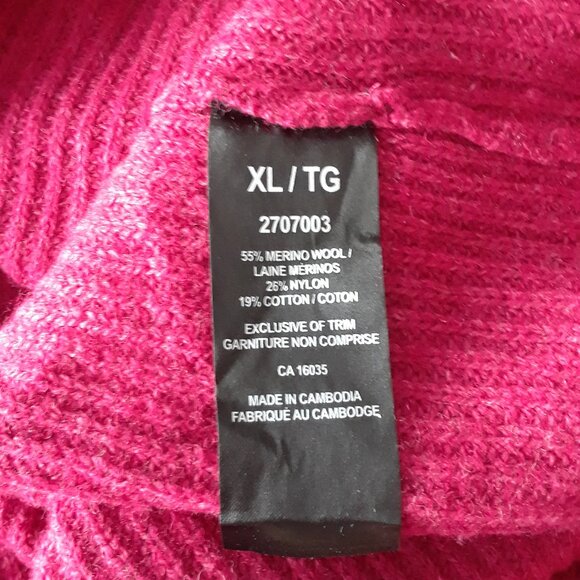 NWT Tahari Merino Wool Cowl Neck Sweater XL - Picture 7 of 8